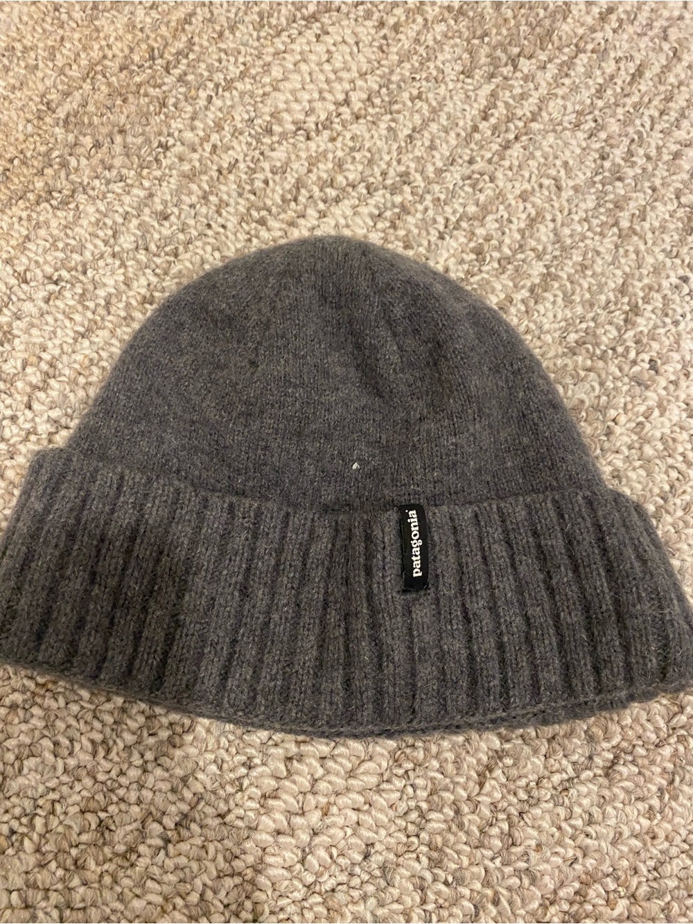 Patagonia Gray Ribbed Beanie